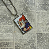Noddy Elf, vintage children's book illustration, upcycled to soldered glass pendant