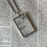 Fairy, Faeries, vintage children's book illustration up-cycled to soldered glass pendant