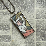Wild Things, Max, Sendak, vintage children's book illustrations, up-cycled to soldered glass pendant