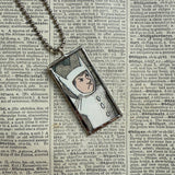 Wild Things, Max, Sendak, vintage children's book illustrations, up-cycled to soldered glass pendant