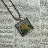 Frog and Toad, vintage children's book illustrations, up-cycled to soldered glass pendant