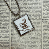 Make Way for Ducklings, vintage children's book illustrations, up-cycled to soldered glass pendant