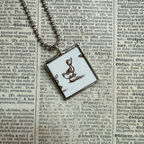 Make Way for Ducklings, vintage children's book illustrations, up-cycled to soldered glass pendant