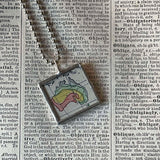 Sydney, Australia, vintage map, hand-soldered glass pendant