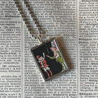 Fairy, Faeries, vintage children's book illustration up-cycled to soldered glass pendant