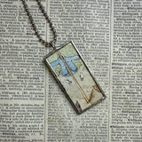 Peter Rabbit, original illustrations from vintage, children's classic book, up-cycled to soldered glass pendant
