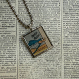 Wile E Coyote and Roadrunner, original vintage 1970s comic book illustrations, upcycled to soldered glass pendant