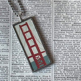 Golden Gate Bridge, Cable Car, vintage San Francisco Travel images, upcycled hand soldered glass pendant