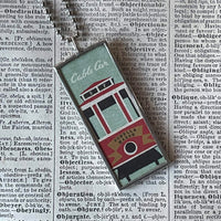 Golden Gate Bridge, Cable Car, vintage San Francisco Travel images, upcycled hand soldered glass pendant