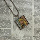 Veronica & Betty, Archie comics, original vintage 1970s comic book illustrations, upcycled to soldered glass pendant