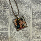 Veronica & Betty, Archie comics, original vintage 1970s comic book illustrations, upcycled to soldered glass pendant