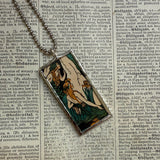 00Angel and Dragon Boat vintage children's book illustration up-cycled to soldered glass pendant
