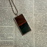 Modigliani woman, upcycled to hand soldered glass pendant