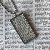 Skulls - vintage dictionary illustration, up-cycled to soldered glass pendant