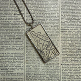 Dandelion, botanical illustrations, up-cycled to soldered glass pendant