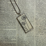 Dandelion, botanical illustrations, up-cycled to soldered glass pendant