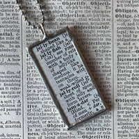 Jellyfish - vintage 1930s dictionary illustration up-cycled to soldered glass pendant