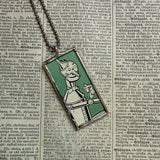 Wizard of Oz, vintage children's book illustrations, up-cycled to soldered glass pendant