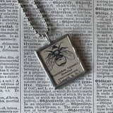 Bee, vintage dictionary illustration, up-cycled to soldered glass pendant