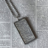 Seahorse, vintage 1930s dictionary illustrations, up-cycled to soldered glass pendant