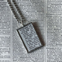 Octopus, vintage 1930s dictionary illustration, up-cycled to hand soldered glass pendant