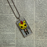 Toki Doki, vintage illustrations up-cycled to soldered glass pendant