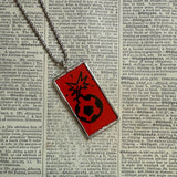 Toki Doki, vintage illustrations up-cycled to soldered glass pendant