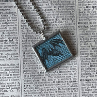 Bat, vampire bat, vintage book illustrations, hand-soldered glass pendant