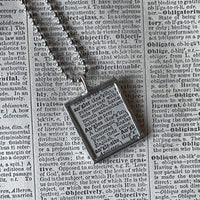 Angler fish, vintage 1930s dictionary illustration, up-cycled to hand soldered glass pendant