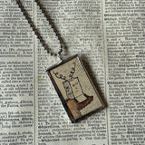 00Little Bear, Sendak, vintage children's book illustrations, up-cycled to soldered glass pendant