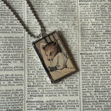 00Little Bear, Sendak, vintage children's book illustrations, up-cycled to soldered glass pendant