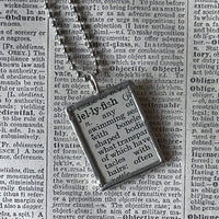 Jellyfish - vintage 1930s dictionary illustration up-cycled to soldered glass pendant