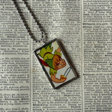 Tinkerbell, vintage children's book illustrations, up-cycled to soldered glass pendant