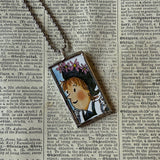 Amelia Bedelia, vintage illustrations, up-cycled to soldered glass pendant