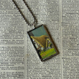 Snow White, vintage illustrations, up-cycled to soldered glass pendant