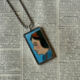 Snow White, vintage illustrations, up-cycled to soldered glass pendant