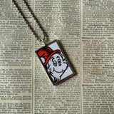 Green Eggs and Ham, vintage children's book illustration, upcycled to soldered glass pendant