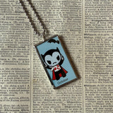 Toki Doki, vintage illustrations up-cycled to soldered glass pendant