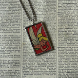 Tinkerbell, vintage children's book illustrations, up-cycled to soldered glass pendant