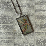 Tinkerbell, vintage children's book illustrations, up-cycled to soldered glass pendant