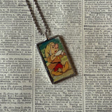 Snow White, vintage illustrations, up-cycled to soldered glass pendant
