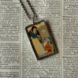 Snow White, vintage illustrations, up-cycled to soldered glass pendant