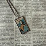 Little Bear, Sendak, vintage children's book illustrations, up-cycled to soldered glass pendant