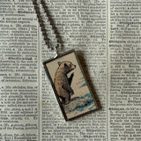 Little Bear, Sendak, vintage children's book illustrations, up-cycled to soldered glass pendant