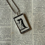 Mr. Popper's Penguins, vintage children's book illustrations, hand-soldered glass pendant