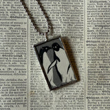 Mr. Popper's Penguins, vintage children's book illustrations, hand-soldered glass pendant