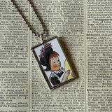 Amelia Bedelia, vintage illustrations, up-cycled to soldered glass pendant
