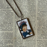 Amelia Bedelia, vintage illustrations, up-cycled to soldered glass pendant