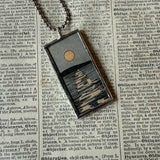 Moon and clouds, vintage children's book illustrations, hand-soldered glass pendant