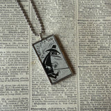 Spy vs. Spy, MAD Magazine comic illustrations, upcycled to soldered glass pendant